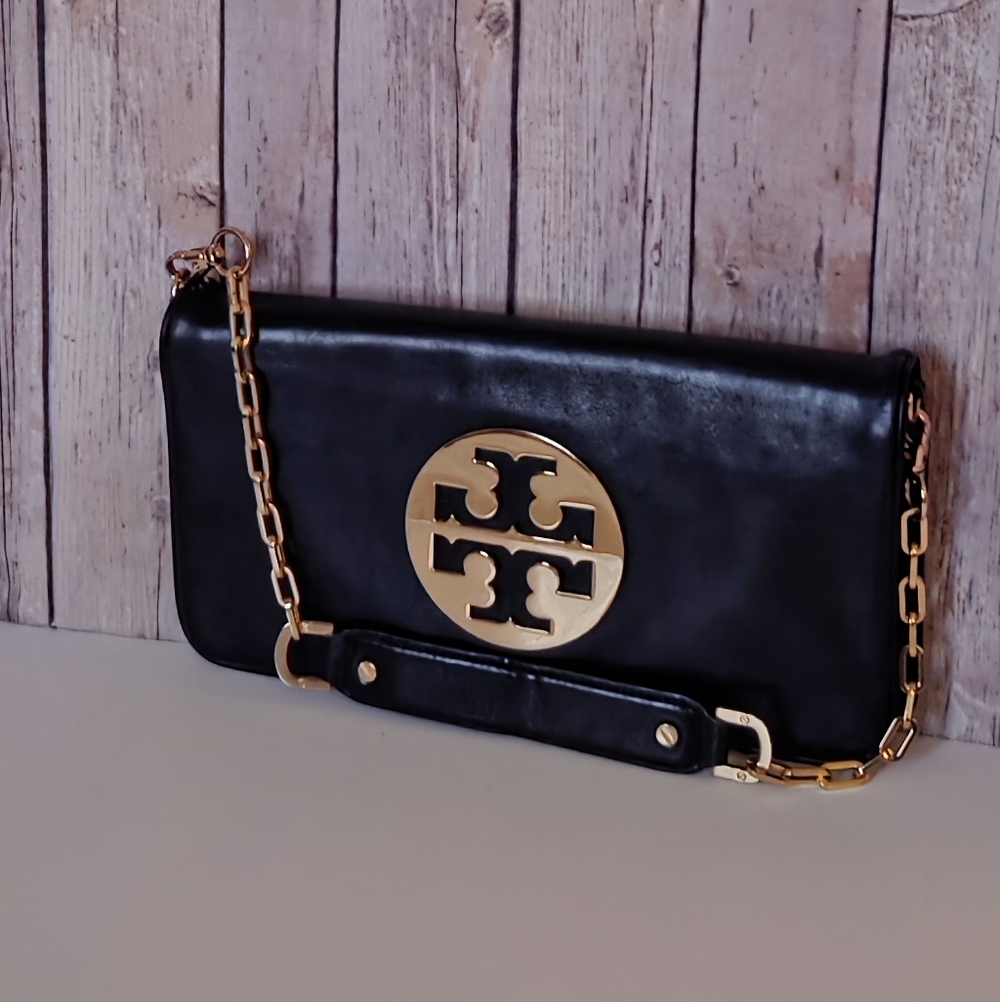 TORY BURCH Black Leather Shoulder/Clutch Bag EUC - Picture 16 of 16
